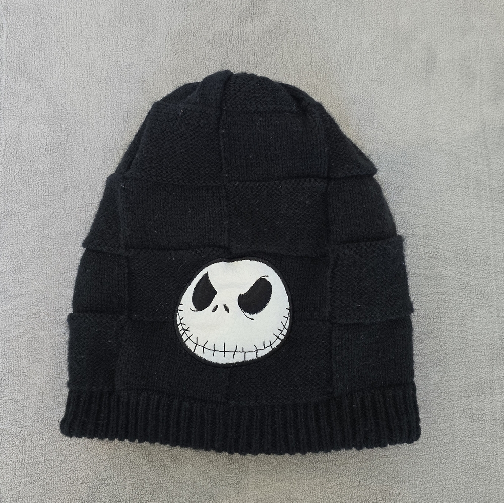 🎃 Disney Tim Burton's Nightmare Before Christmas Jack Skellington Black Beanie